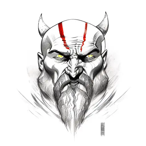 God of war in reality hustleing through life tattoo design idea
