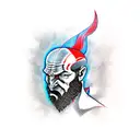 God of war in reality hustleing through life tattoo design idea
