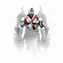 God of war in reality hustleing through life tattoo design idea