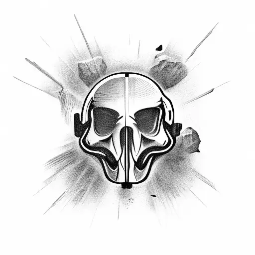 spartan duck skull tattoo design idea