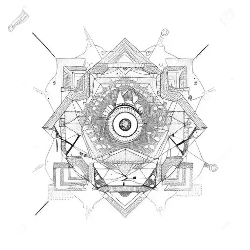 mix of civil engineering and the sign virgo tattoo design idea