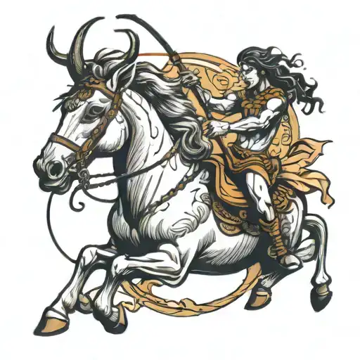 centaur bending a bow tattoo design idea