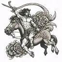 centaur bending a bow tattoo design idea