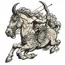 centaur bending a bow tattoo design idea