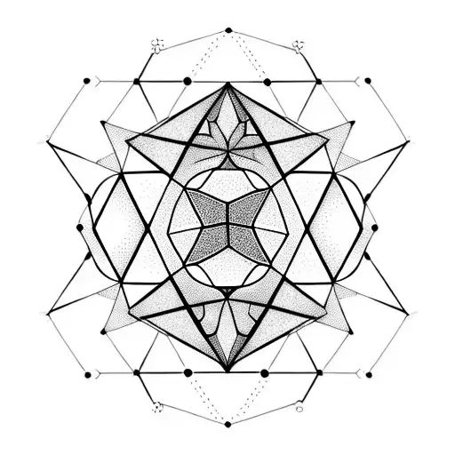Start at the elbow with a detailed, geometric hexagon design, radiating out like a prism. Have interconnected polygons s tattoo design idea