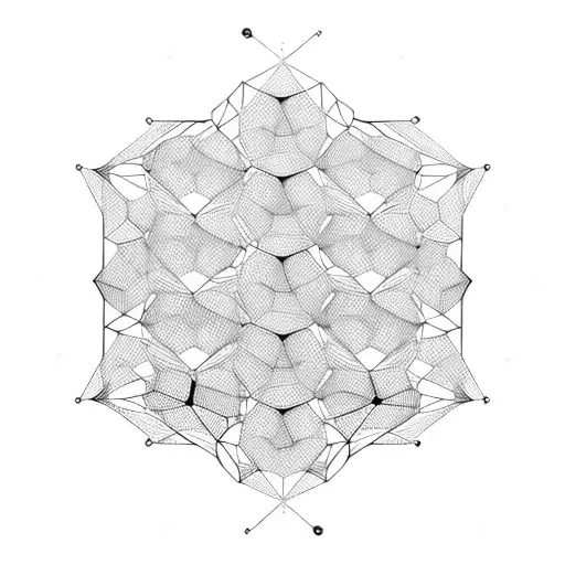 Start at the elbow with a detailed, geometric hexagon design, radiating out like a prism. Have interconnected polygons s tattoo design idea