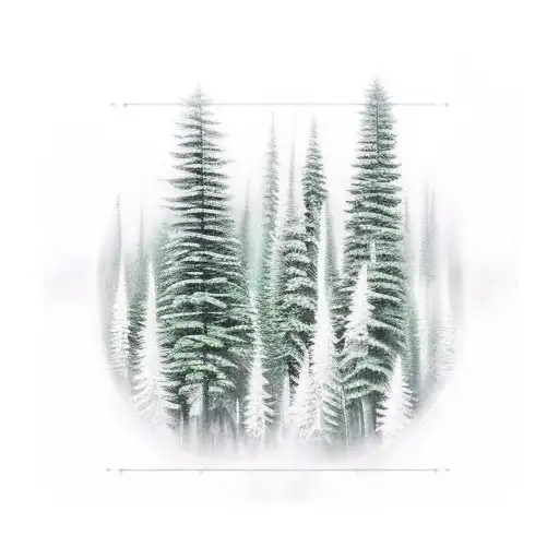 evergreen forest inside the number text "541" tattoo design idea