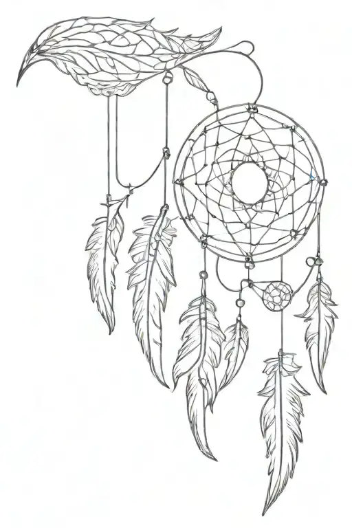 Luna phoenix dream catcher tattoo design idea