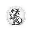 hourglass with a dragon inside blowing fire up at falling sand tattoo design idea