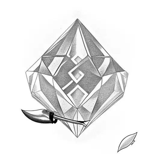 tattoo representing a broken marriage with a pear shape diamond ring for a forearm tattoo design idea