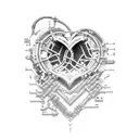 Create a tattoo featuring computer components forming a mechanical heart tattoo design idea