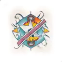 patchwork sleeve tattoo design idea