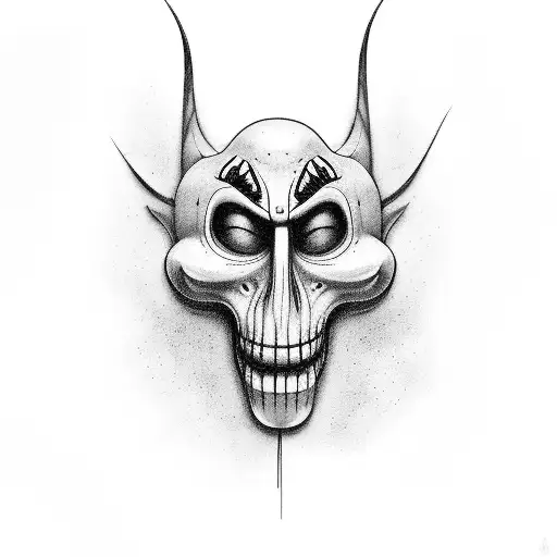 sad and happy theater masks tattoo design idea