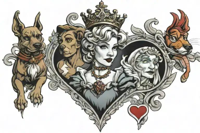 Madd Scooby Doo queen of hearts tattoo design idea