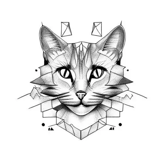 cat and G key tattoo design idea