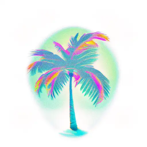 Palm Tree and palm asana tattoo design idea