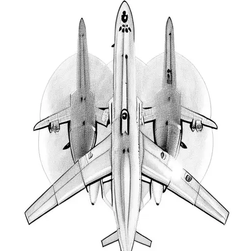 two jets flying over a football field tattoo design idea