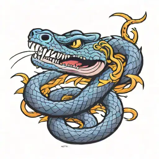 snake eating a rat tattoo design idea