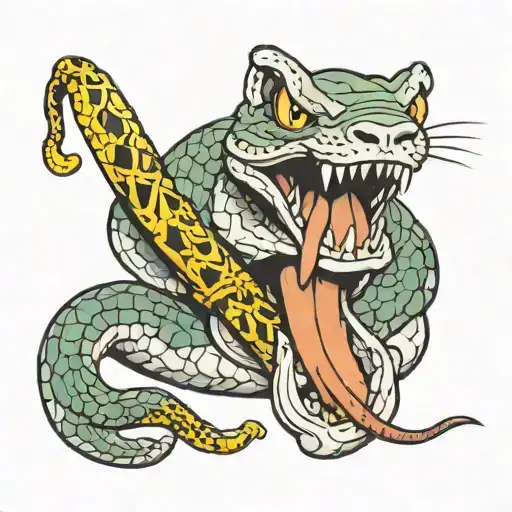 snake eating rat tattoo design idea