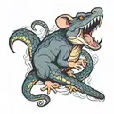 rat eating snake tattoo design idea