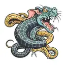rat eating snake tattoo design idea