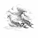 Dove clouds sky tattoo design idea