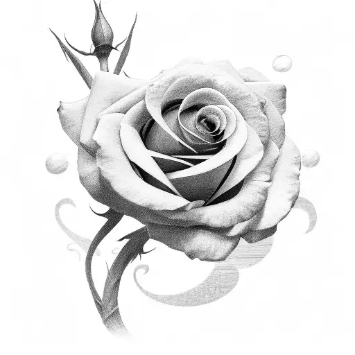 rose and jasmine flowers side profile crossed like swords  tattoo design idea