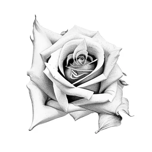 rose and jasmine flowers crossed like swords inside a picture frame tattoo design idea