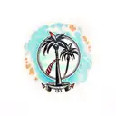 Palm Tree tattoo design idea
