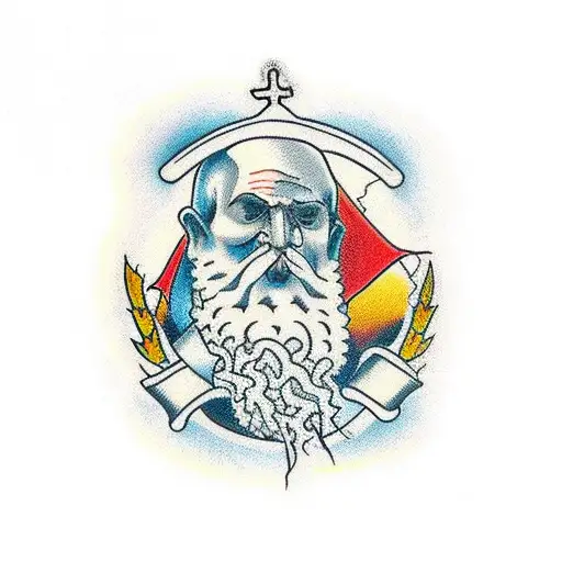 roots grow from a Russian Orthodox church tattoo design idea