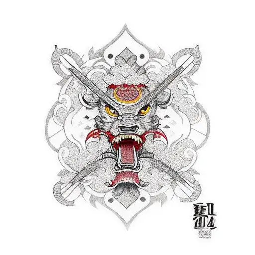 Traditional Japanese Yakuza tattoo design idea