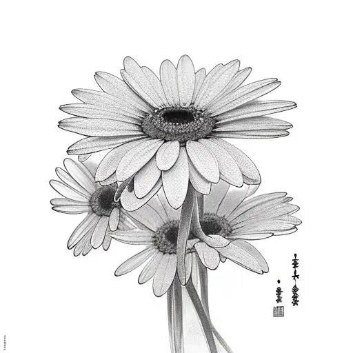 Daisy and Juno flowers tattoo design idea