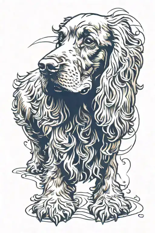 cocker spaniel tattoo design idea