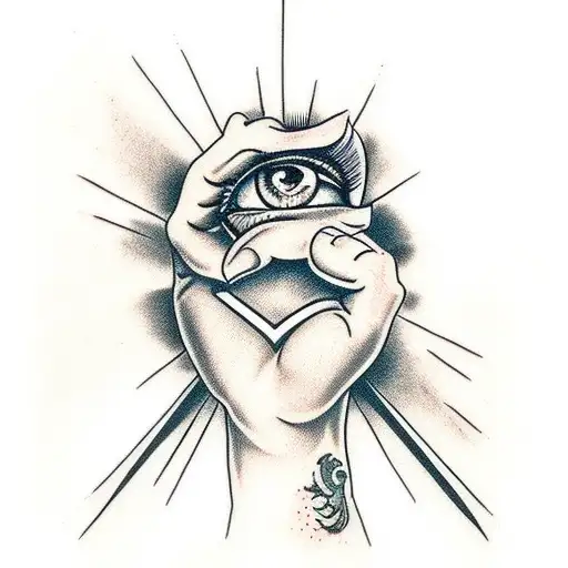 traditional hand eye tattoo