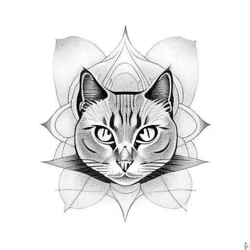 black cat with a third eye tattoo design idea