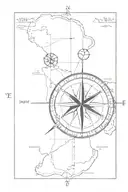 compass and coordinate location map on tof tattoo design idea