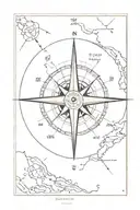 compass and coordinate location map on tof tattoo design idea