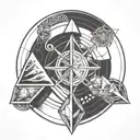 hourglass triangle circle arrow infinite  tattoo design idea