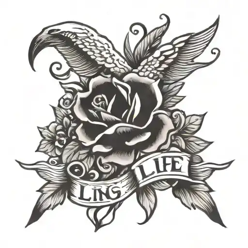long live life tattoo design idea