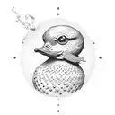 yellow rubber duck tattoo design idea