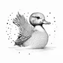 yellow rubber duck tattoo design idea