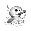 yellow rubber duck tattoo design idea