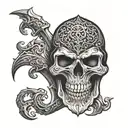 reaper skull Islamic tattoo design idea