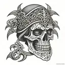 reaper skull Islamic tattoo design idea