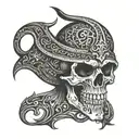 reaper skull Islamic tattoo design idea
