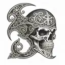 reaper skull Islamic tattoo design idea