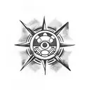 A collage of iconic symbols from One Piece, Dragonball, Pokemon, Naruto, and Hunter x Hunter tattoo design idea