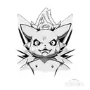 A composition featuring Pikachu, Naruto, and Gon from Hunter x Hunter tattoo design idea