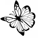 butterfly in cobweb surrounded and attacked by spiders tattoo design idea