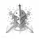 Sword and the words "and I will not be afraid" tattoo design idea